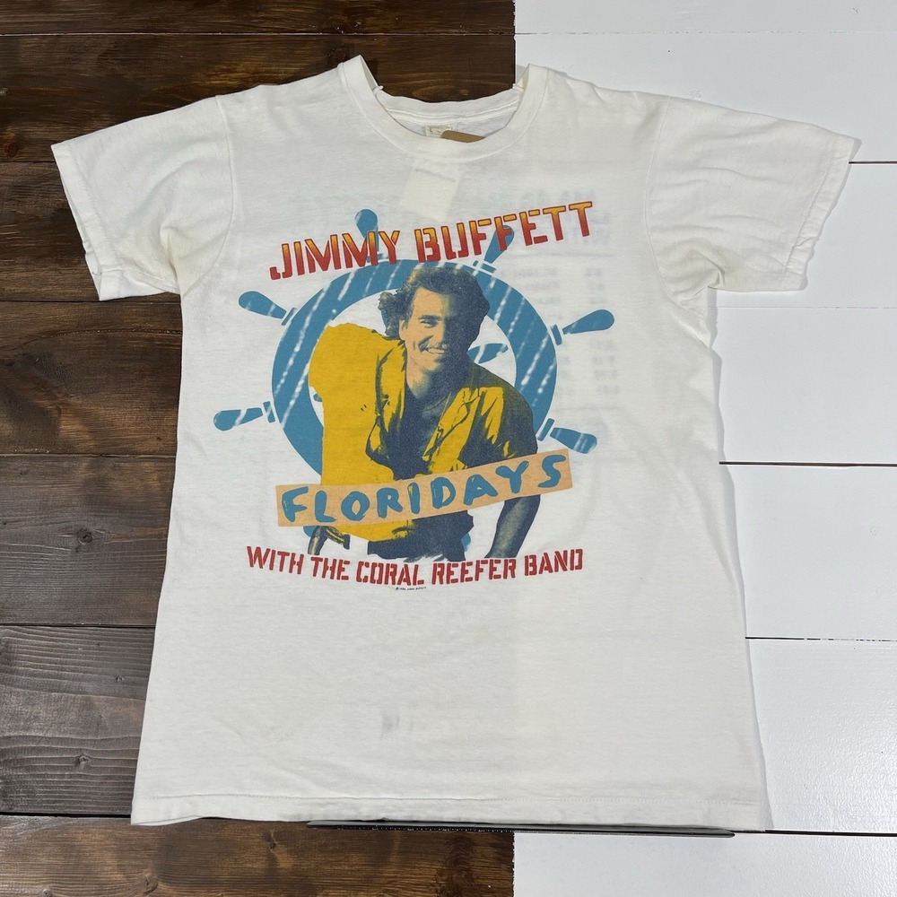 Vintage 80s Jimmy Buffett Floridays Concert T-Shirt Men Size Large Single Stitch